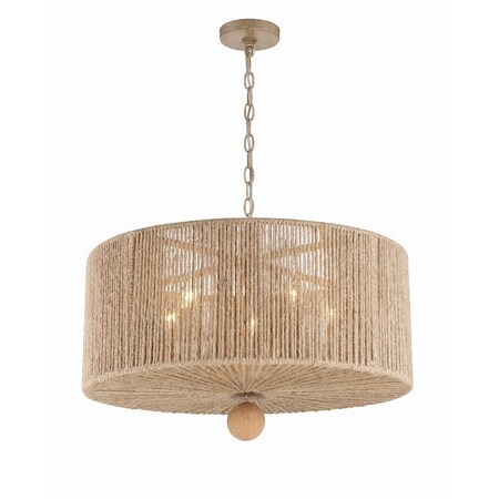 Crystorama Jessa 5 Light Burnished Silver Pendant JES-B7105-BS